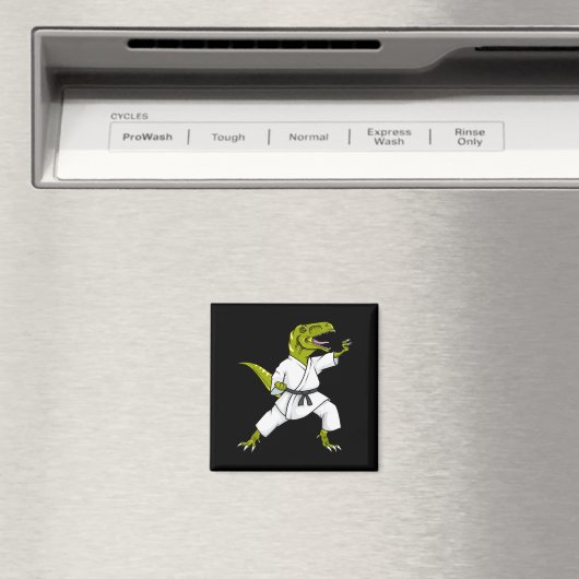 Aimant Funny Karatesaurus T-rex Dinosaur Karate Samurai D (In Situ (Lave-vaisselle))