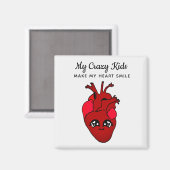 Aimant Funny Kawaii Souriant Coeur Enfants Valentines Jou (Recto/Verso)