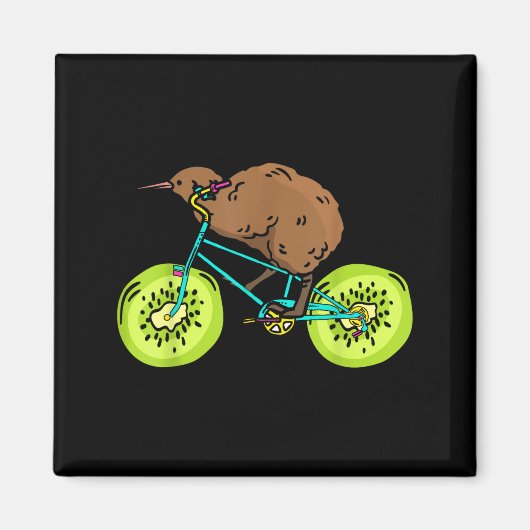 Aimant Funny Kiwi Biker Cycling Gift New Zealand  (Devant)