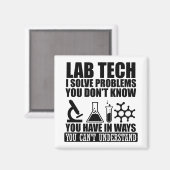 Aimant Funny lab tech cite laboratoire technicien humour (Recto/Verso)
