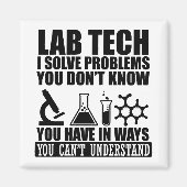 Aimant Funny lab tech cite laboratoire technicien humour (Devant)