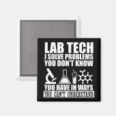 Aimant Funny lab tech cite laboratoire technicien humour (Recto/Verso)