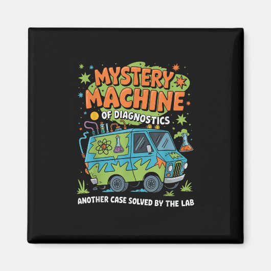Aimant Funny Lab Week 2025 Retro Mystery Machine De Diagn (Devant)