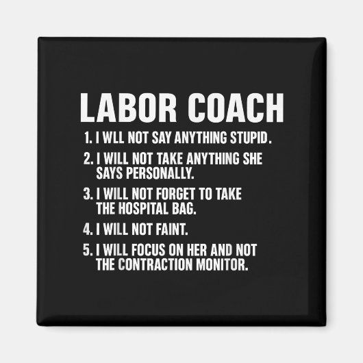Aimant Funny Labor Coach New Mom New Dad Hostal New Baby  (Devant)