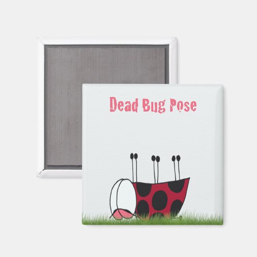 Aimant Funny Ladybug Dead Bug Yoga Pose (Recto/Verso)