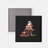 Aimant Funny Lawn Mower Santa Christmas Graphic Mowing La (Recto/Verso)