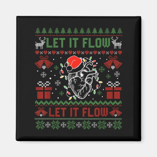 Aimant Funny Let It Flow Anatomy Heart Cardiac Nurse Grou (Devant)