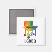 Aimant Funny Lgbtq Pride Mois Rainbow Bbq Graphic (Recto/Verso)