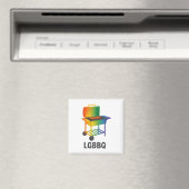 Aimant Funny Lgbtq Pride Mois Rainbow Bbq Graphic (In Situ (Lave-vaisselle))