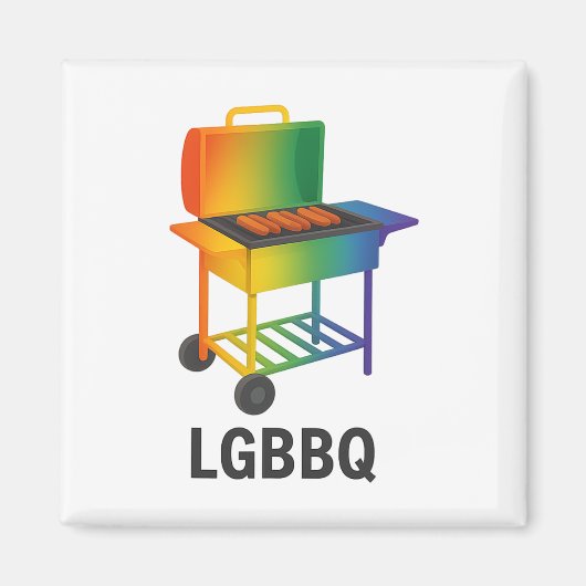 Aimant Funny Lgbtq Pride Mois Rainbow Bbq Graphic (Devant)