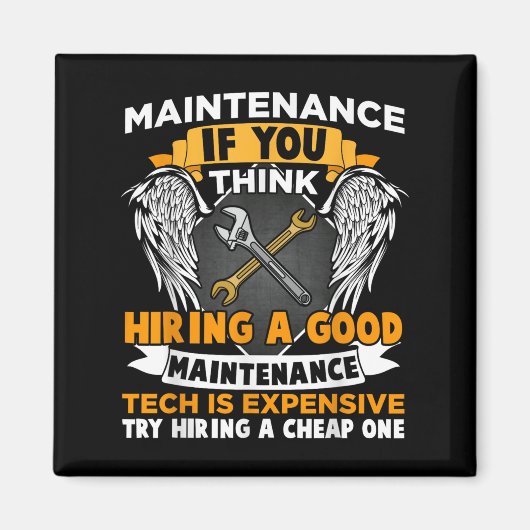 Aimant Funny Maintenance Tech Mécanique graphique Papa Te (Devant)