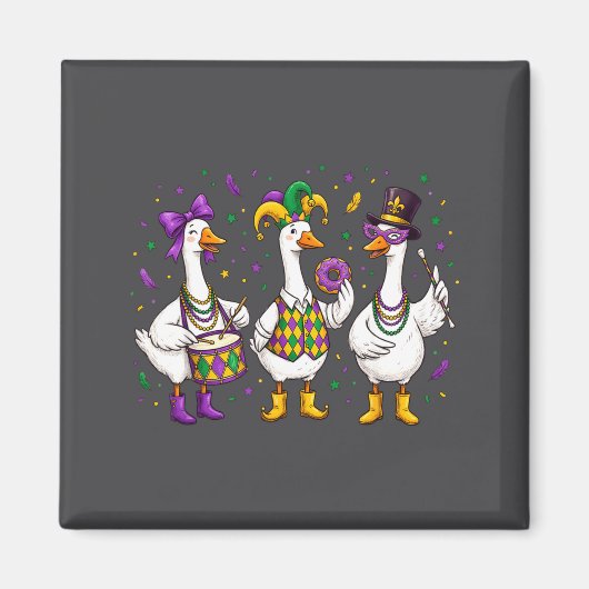 Aimant Funny Mardi Gras Carnival Silly Goose Mask Louisia (Devant)
