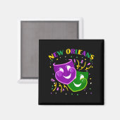 Aimant Funny Mardi Gras Mask Louisiana New Orleans Carniv (Recto/Verso)