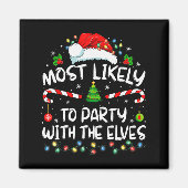 Aimant Funny Matching Christmas Most Likely To Party With (Devant)