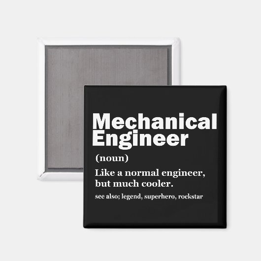 Aimant Funny Mechanical Engineer Definition Engineering (Recto/Verso)