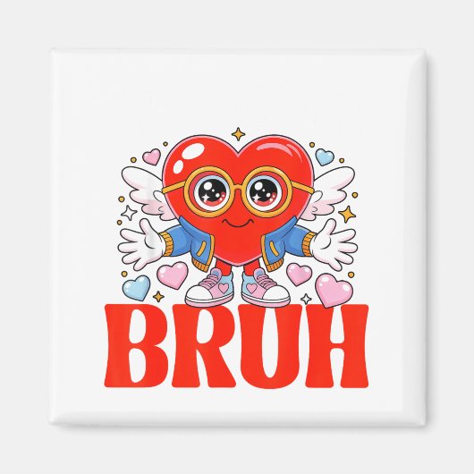 Aimant Funny Meme 67 Six Seven Bruh Valentine Heart Women (Devant)