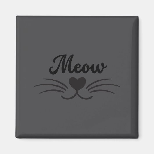 Aimant Funny Meow Kitty Cat Mustache And Whisker  (Devant)