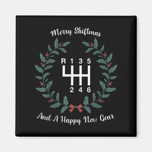 Aimant Funny Merry Shiftmas And A Happy New Quote Mechani (Devant)