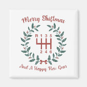 Aimant Funny Merry Shiftmas And A Happy New Quote Mechani (Devant)