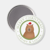 Aimant Funny mignon Capybara Père Noël Noël (Recto/Verso)