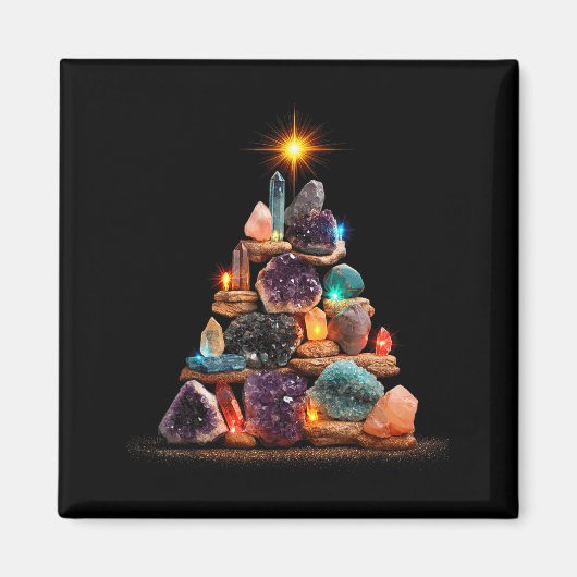 Aimant Funny Minerals Christmas Tree Graphic Crystals (Devant)