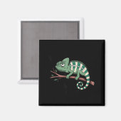 Aimant Funny Morning Person Coffee Lover Chameleon  (Recto/Verso)