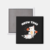Aimant Funny Muay Thai Cats Thai Boxe Thai Fighter Cadeau (Recto/Verso)