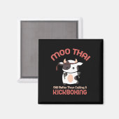 Aimant Funny Muay Thai Moo Thai Kickboxing  (Recto/Verso)
