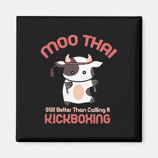 Aimant Funny Muay Thai Moo Thai Kickboxing  (Devant)