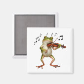 Aimant Funny Musician Violinist Cute Frog Playing Violin  (Recto/Verso)
