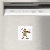 Aimant Funny Musician Violinist Cute Frog Playing Violin  (In Situ (Lave-vaisselle))