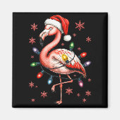 Aimant Funny Nk Flamingo Christmas Tree Lights Xmas Snowf (Devant)