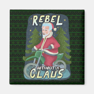 Aimant Funny Noël Père Noël Humour Motorcycle Rebel