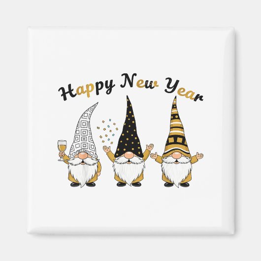 Aimant Funny Nye Gnome Shirts For Women, Happy New Year 2 (Devant)