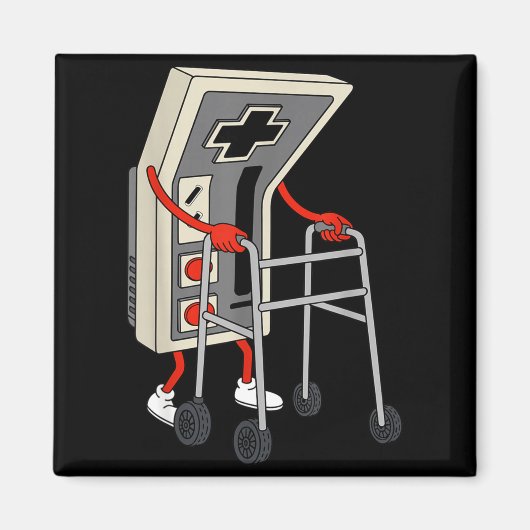 Aimant Funny Old Gamer Gaming Retro 80s 90s Video Game Ol (Devant)