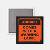 Aimant Funny orange est livré avec étiquette d'avertissem (Recto/Verso)