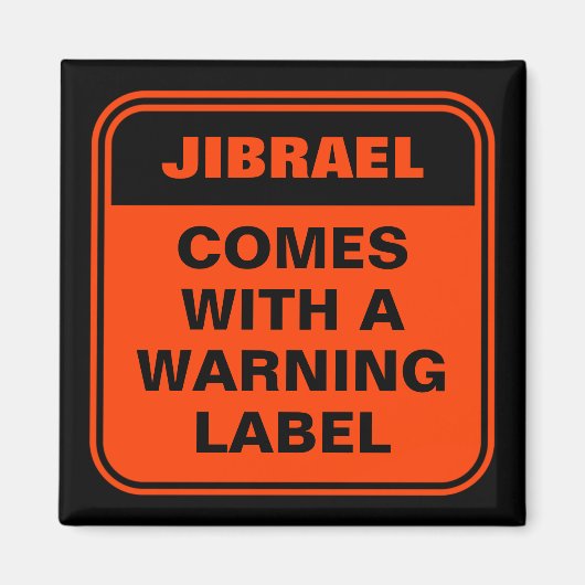 Aimant Funny orange est livré avec étiquette d'avertissem (Devant)