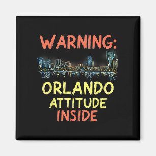 Aimant Funny Orlando Florida Night Skyline Vintage