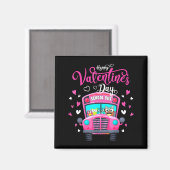 Aimant Funny Owls School Bus Driver Happy Valentines Day (Recto/Verso)