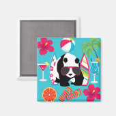 Aimant Funny Panda Bear Beach Bum Cool Lunettes de soleil (Recto/Verso)