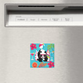 Aimant Funny Panda Bear Beach Bum Cool Lunettes de soleil (In Situ (Lave-vaisselle))