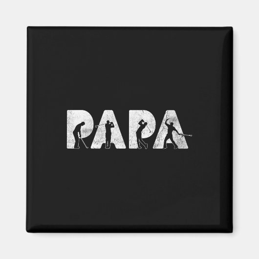 Aimant Funny Papa Papa Golf Papa Daddy Funny Fête des pèr (Devant)