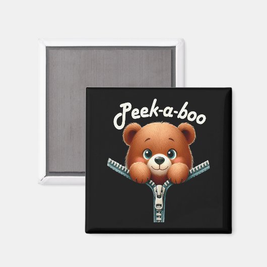 Aimant Funny - Peek-a-boo - Bear  (Recto/Verso)
