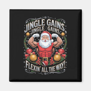 Aimant Funny Père Noël Christmas Gym Workout Motivational