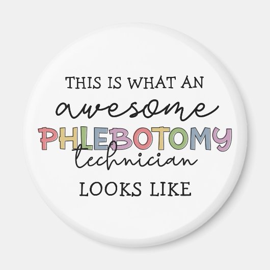 Aimant Funny Phlebotomy Technicien génial PBT (Devant)