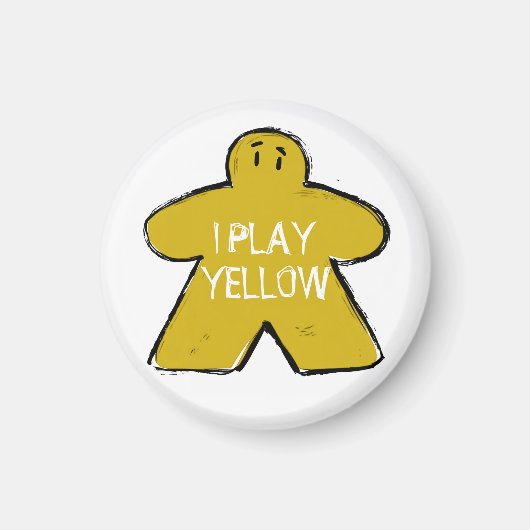 Aimant Funny Phrase Grunge Yellow Meeple Board Gamer  (Devant)