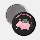 Aimant Funny pig fairy Pouvoirs cachés fermier humour ani (Recto/Verso)
