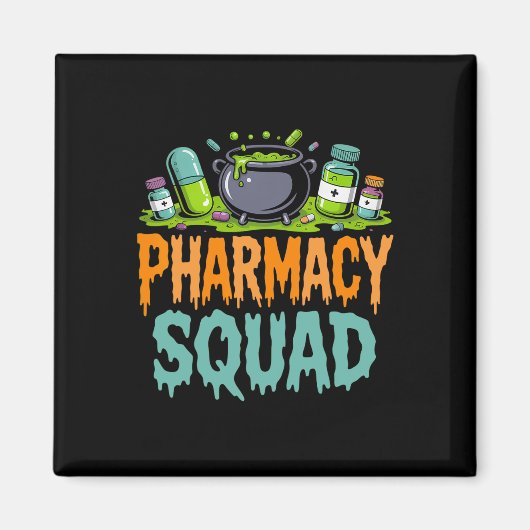 Aimant Funny Pills Pharmist Squad Halloween Pa (Devant)