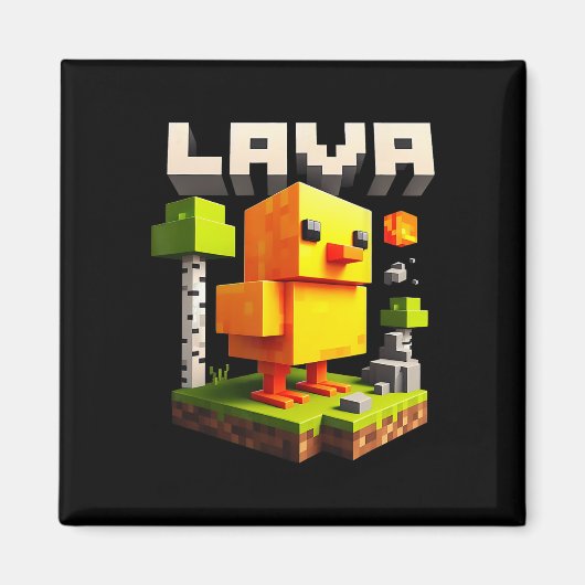 Aimant Funny Pixel Chicken Gamer Humor Meme  (Devant)