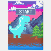 Aimant Funny Pixel Gamer Pixelated- Dinosaur Illustration (Recto)